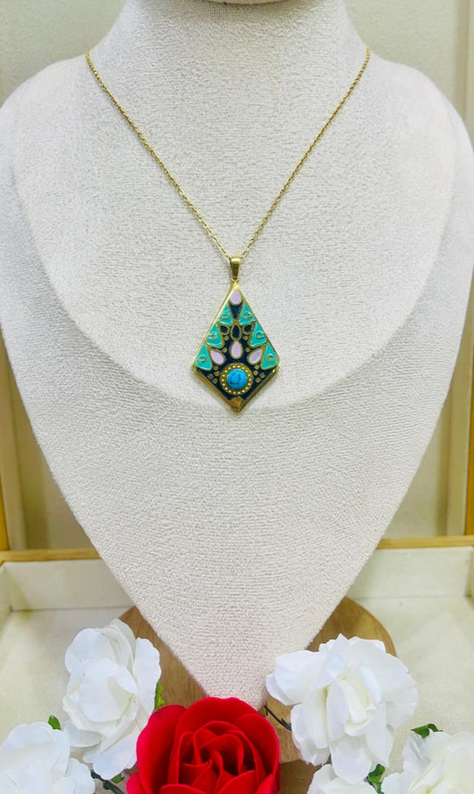 Collier losange coloré